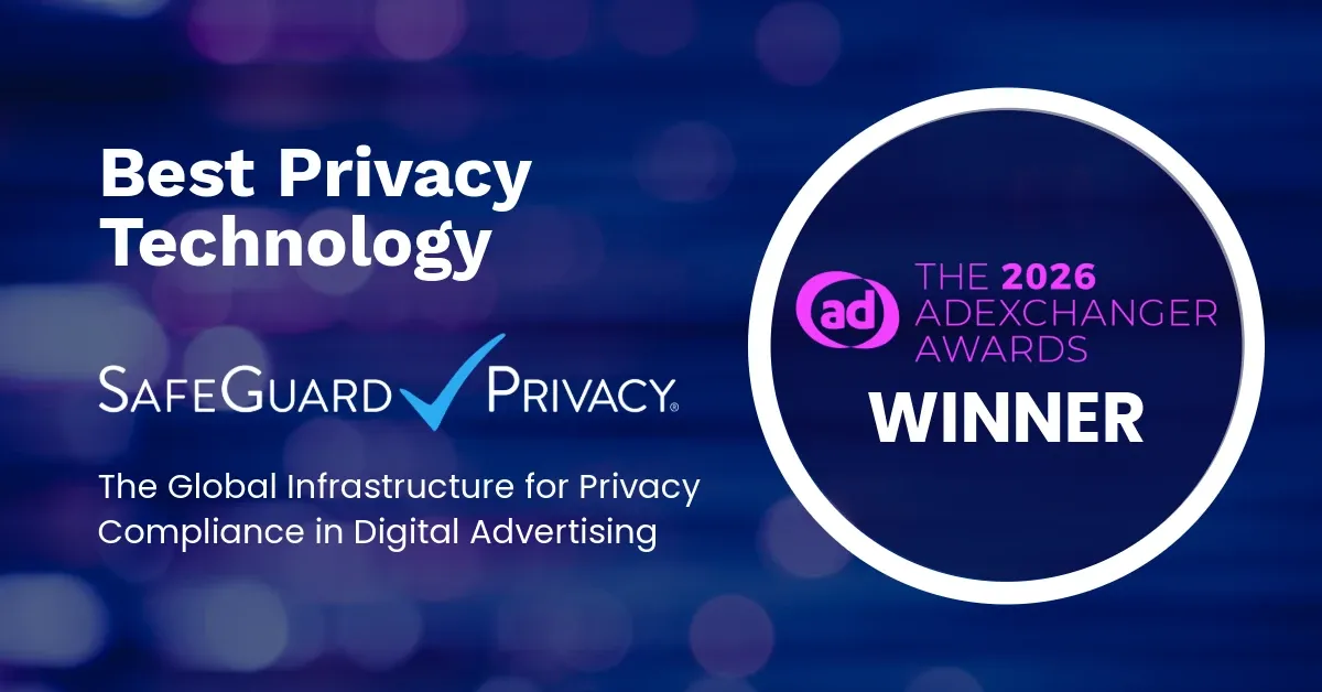 SafeGuard Privacy, winner of Best Privacy Technology at the 2026 AdExchanger Awards